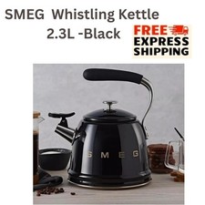 SMEG Acciaio Inox Piano Cottura Bollitore con Fischio 2.3L/2.4QT Capacità -nero
