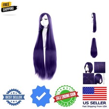 40 Inch/ 100 cm Anime Costume Long Straight Cosplay Wig Party Wig Dark Purple