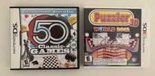 Nintendo DS Game 50 Classic Games & Puzzler 3D World 2012 Pre-owned