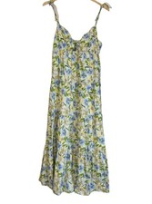 ASTR The Label Tie Front Tie Straps Floral 100% Cotton Midi Dress Size: M
