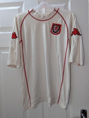 Wales Nationalmannschaft Auswärts Fußball Trikot 2000/02. Herren groß.