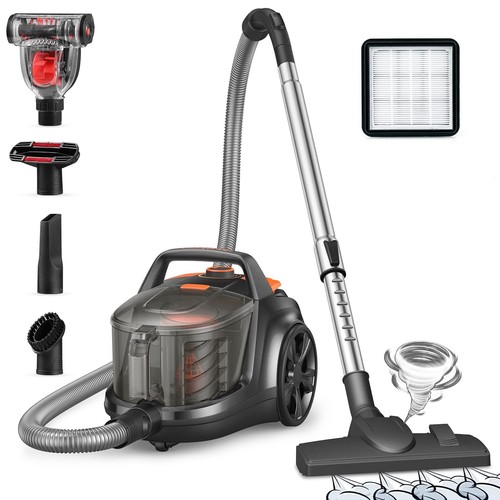Aspiron Canister Vacuum Cleaner, 1200W Lightweight Bagless Vacuum