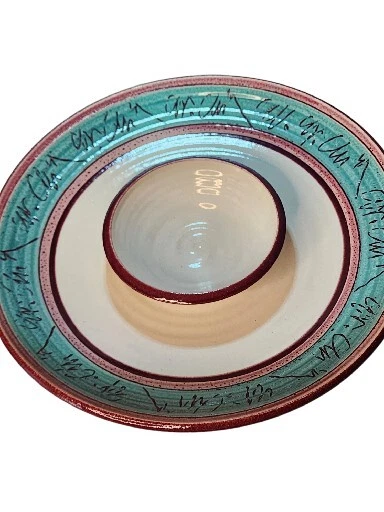 Plato para servir astillas y salsas de gres festivo Foto 4 de 4