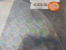 Dichroic Glass:CBS 90 COE Balloons 1" Rainbow Pattern on Thin Clear- 3"Sq