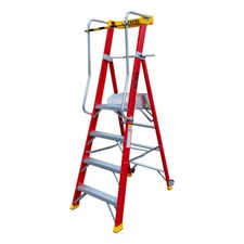 Excel Podium Fibreglass Step Ladder 4 Tread Electrician Heavy Duty 2.04m EN131-7