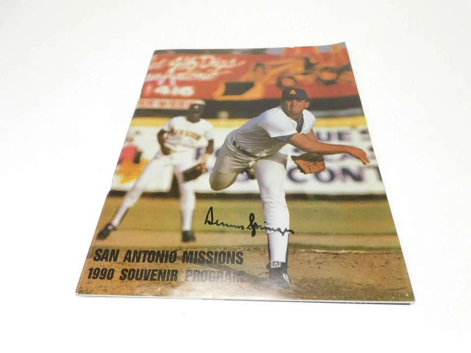 SIGNED San Antonio Missions 1990 Souvenir Program Autographed by Dennis Springs - Image 3 of 4