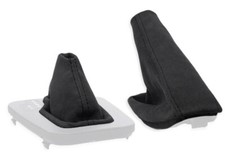 SCHALTMANSCHETTE HANDBREMSSACK FUR BMW E46 automatik 3-er ALCANTARA SCHWARZ