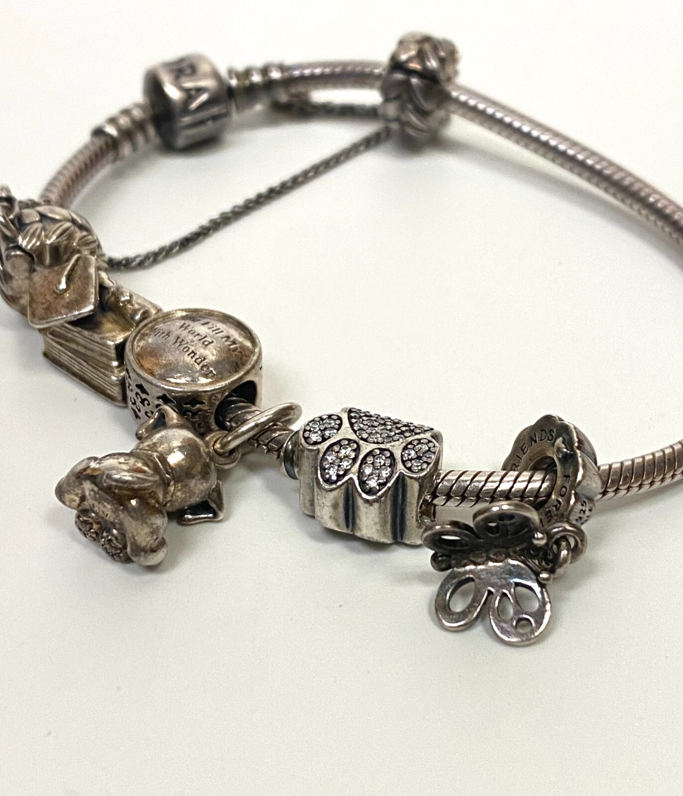 Pandora Solid Sterling Silver Multi-Charm Snake B… - image 2