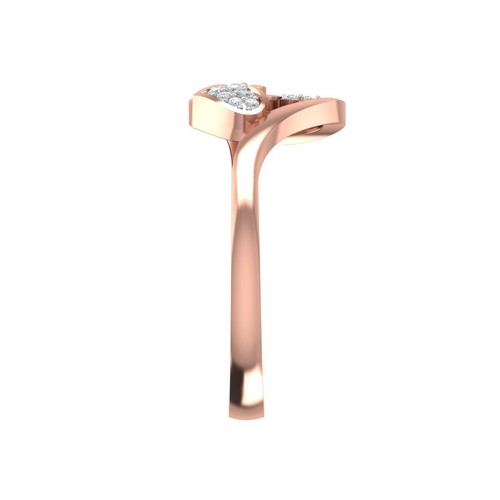 0.06 Cttw Natural Diamond Round Cut Heart Shape Sterling Silver Solitaire Ring - Picture 10 of 21