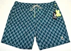 Psycho Bunny Swimsuit Mens Swim Trunks Green Geometric Board Shorts $95
