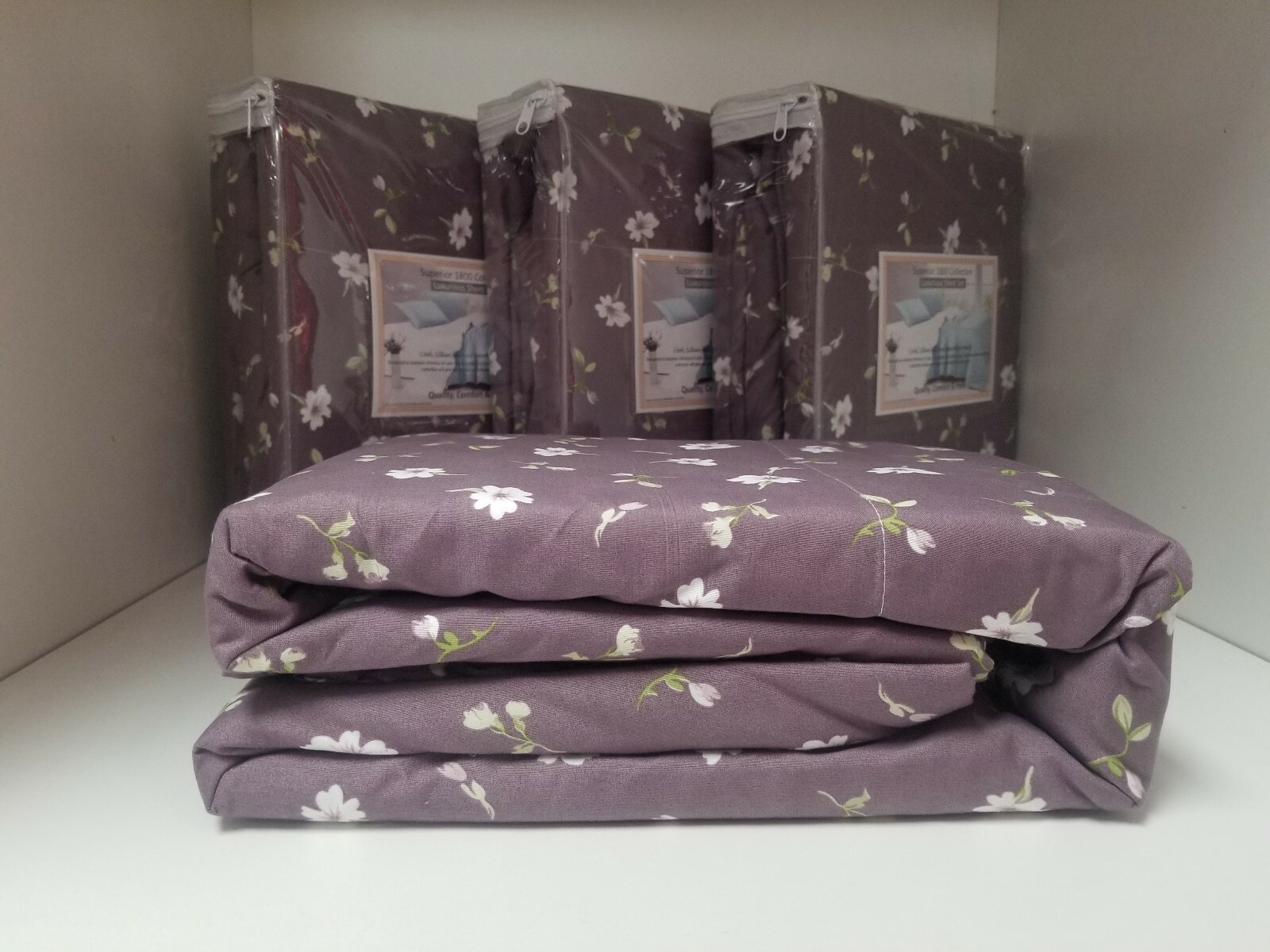 Ultra Soft 4 PC sheet set King Size printed waterbed Sheets Purple