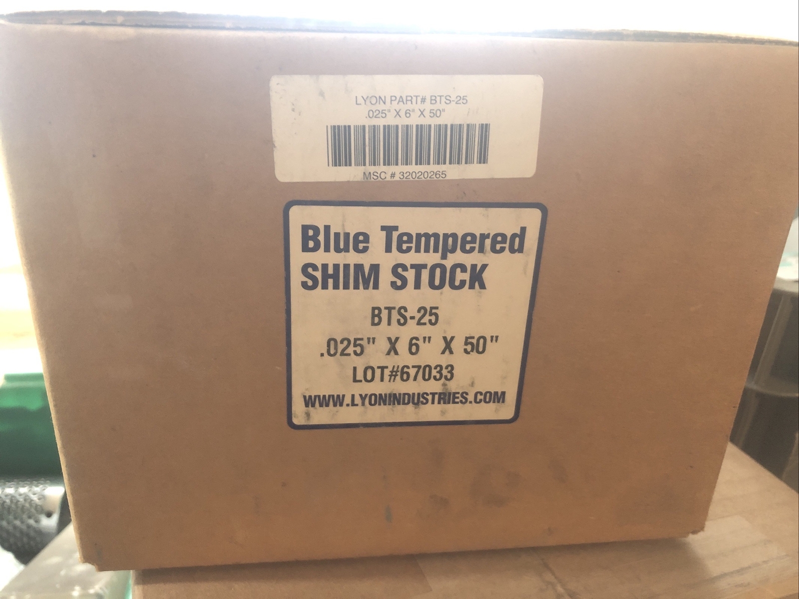 Sealed Box Lyon Blue Tempered Shim Stock eBay