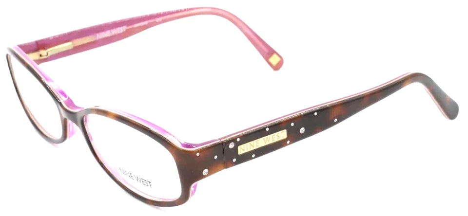 NINE WEST NW5048 232 MARRÓN TORT PÚRPURA BORDE COMPLETO MUJER MARCO DE GAFAS 52-17-125 Foto 3 de 4