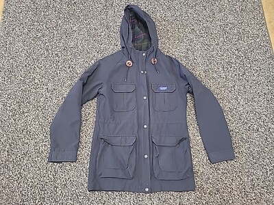 Penfield Womens Jacket Small Navy 60/40 Water Wind Resistant Hooded Flannel