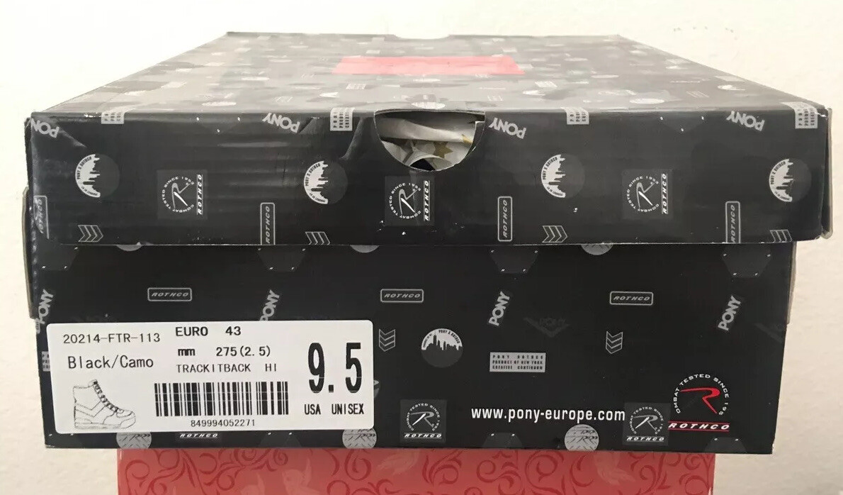 Pony X Rothco Black/Camo Boot Size 9.5 RARE SHOE | eBay