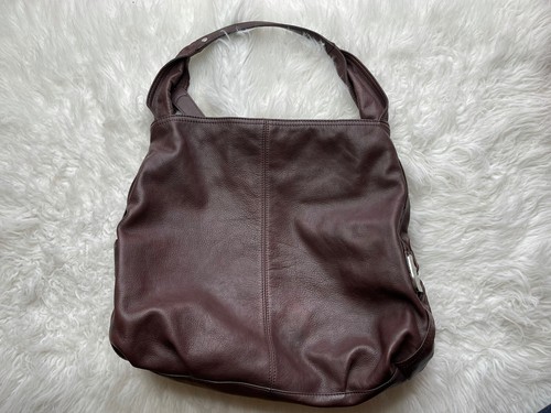 B MAKOWSKY WOMEN’S BROWN LEATHER HOBO SHOULDER PURSE BAG PREOWNED - Picture 2 of 12