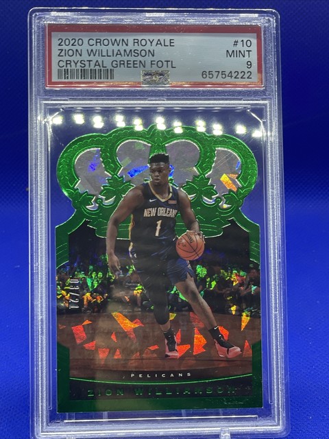 2020-21 Panini Crown Royale Zion Williamson Green Crystal FOTL 3/21 PSA 9 Mint