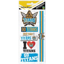 Gold Coast Titans NRL Temporary TATTOO Sheet tattoos Christmas Game Day Gift