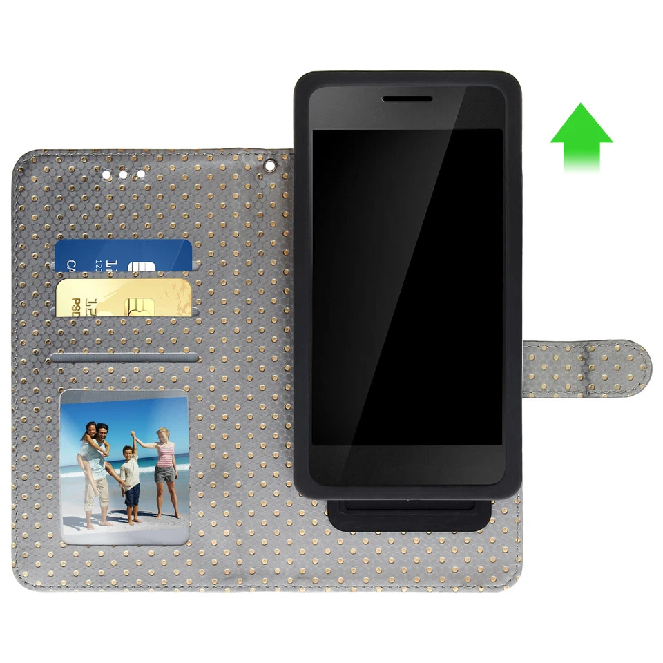 Case Smartphone Universal Cover Portfolio Case Cover XXL Argent Holder + Mirror - Image 4 of 4
