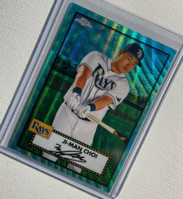 Ji-Man Choi Aqua Wave Refractor #325 | 2021 Topps Chrome Platinum