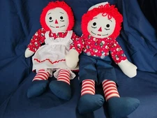 Vintage Hand Made 18” Raggedy Ann & Andy Dolls