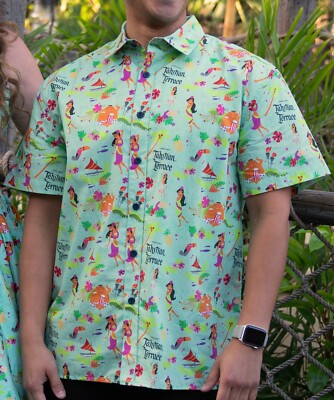 Neu 2019 Disney D23 Expo MOG WDI Tahiti Terrasse Erwachsene Camp Shirt 2XL oder 3XL