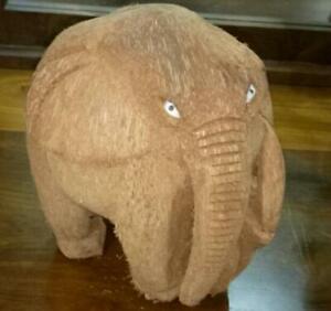 Sri Lankan Handmade Coconut Husk  Wild Elephant  statue Home 