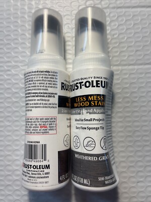 Rust-Oleum 2-in-1 Stain & Applicator Weathered Gray  4 Fl. Oz Sponge Tip Lot 2