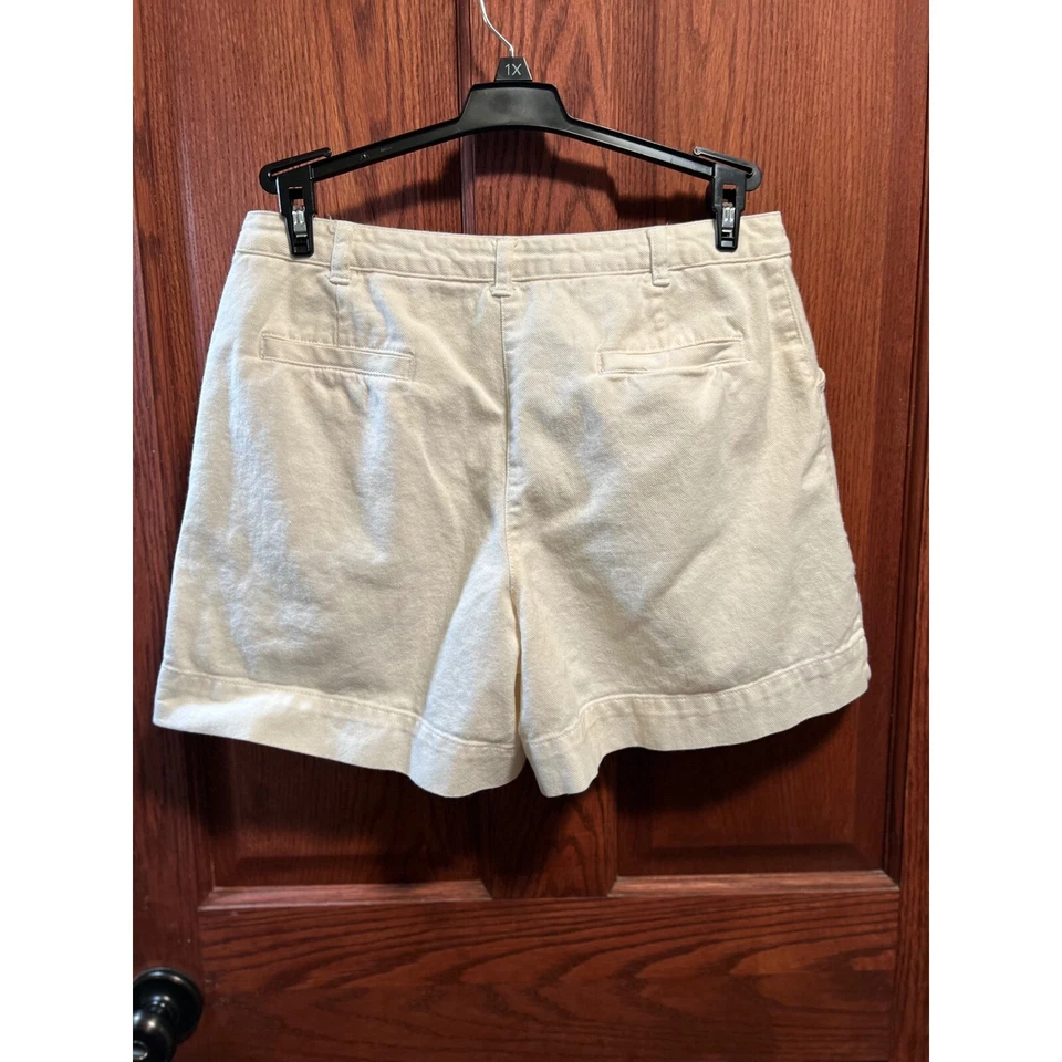 VTG 90s L.A. Blues Denim Shorts High Waist Casual Ivory Pockets Womens Size 12 - Image 2 of 4