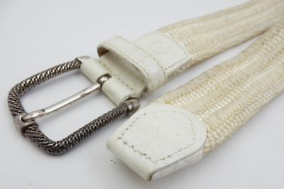 CANALI WOVEN AND LEATHER STRETCH BELT MEN display picture 3