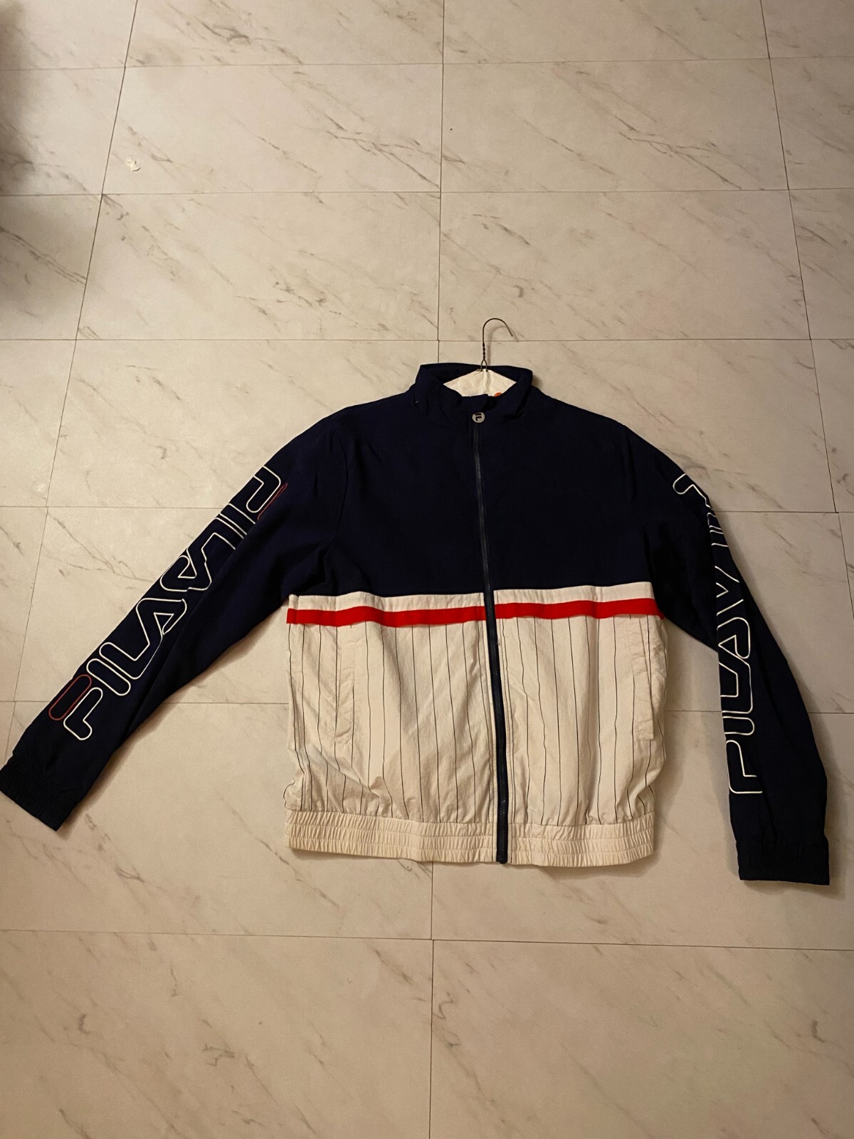 GIACCA DA ALLENAMENTO UNISEX FILA SPORT BLU NAVY full zip bordo rosso e bianco taglia L