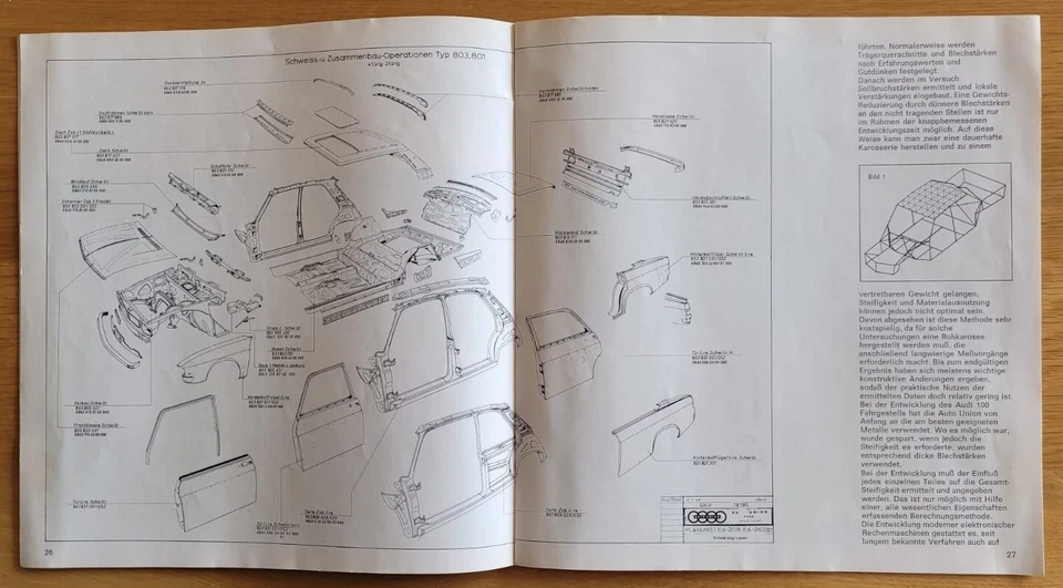 Rare Audi 100 Design & Development 1969 German Market Sales Brochure Style Auto - Image 2 of 4