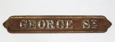 Antique Victorian British Birmingham Cast Iron Street Sign "GEORGE ST" 49" 