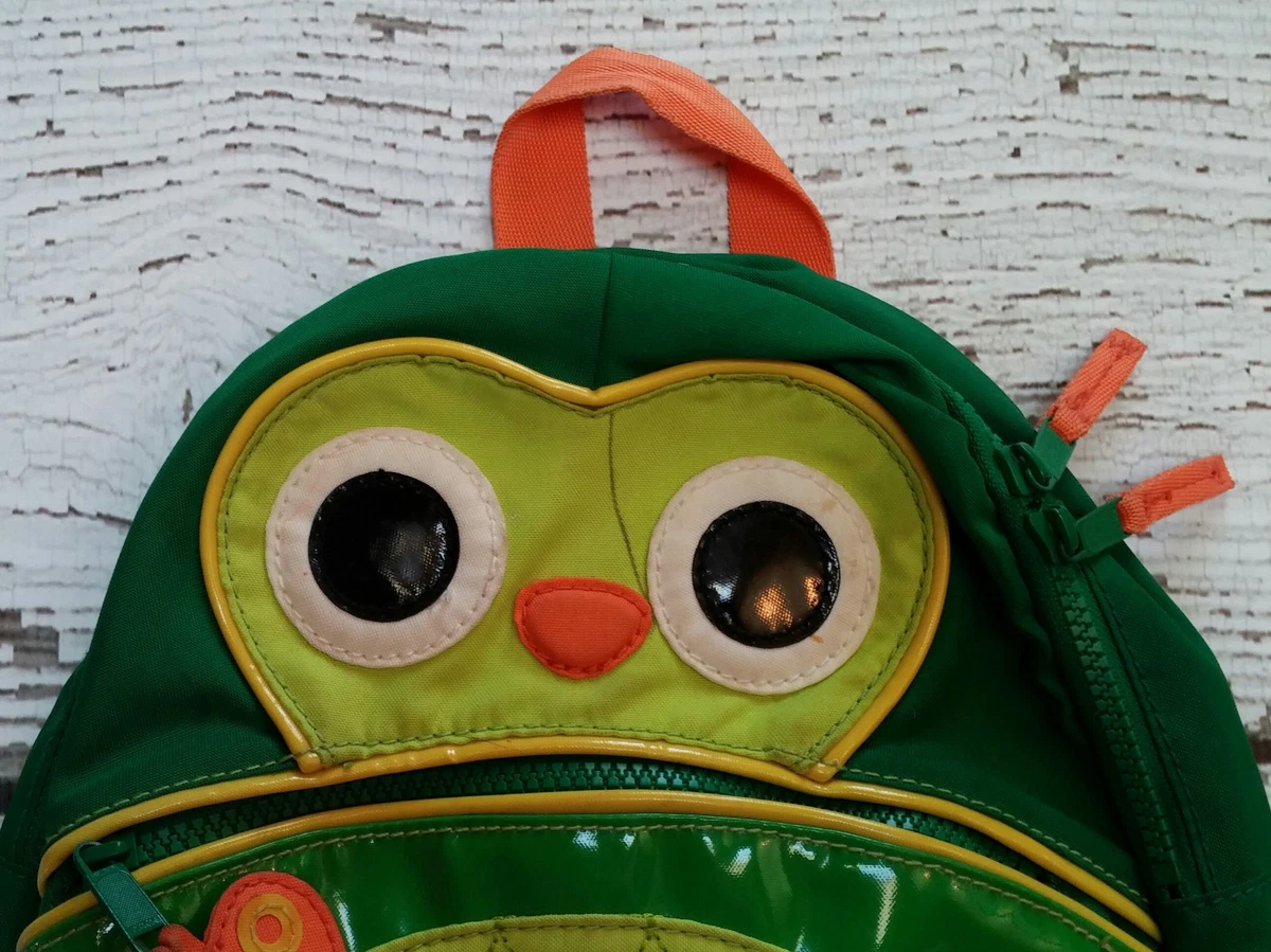 BABY GAP Girls Green Orange Owl Preschool Toddler Backpack GUC