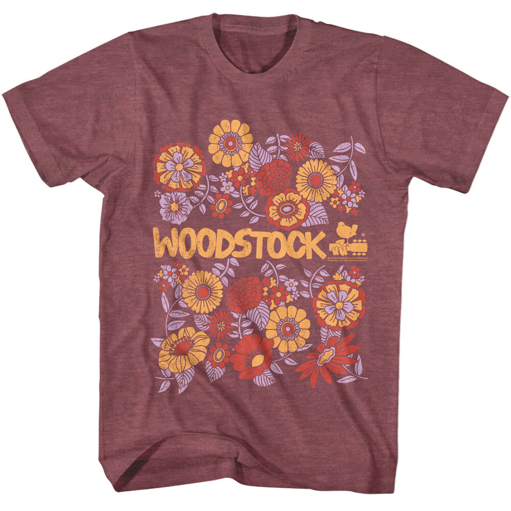 Woodstock 1969 Guitar Neck Partridge Bird Sunflowers Daisies Men's T Shirt