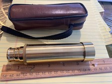 USED BRASS TELESCOPE EXTENDS TO 13 INCHES - WITH SOFT CASE - AGE UNKNOWN