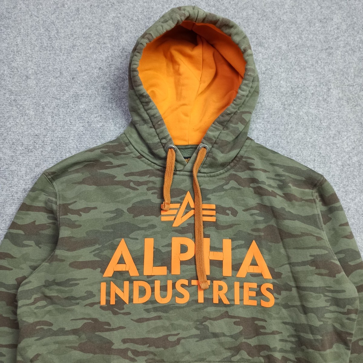 Alpha-Industries Mens Camo Hoodie Size M Graphic Hoody Jumper