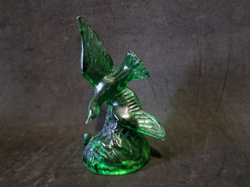 MURANO ARTE VETRO ARTISTICO GLASS SCULTURA UCCELLO COLORE VERDE DA COLLEZIONE - Foto 9 di 14