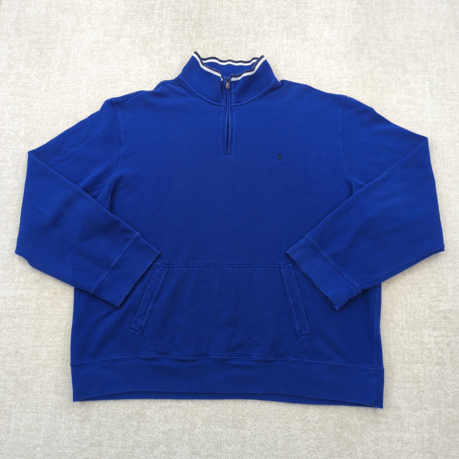 Polo Ralph Lauren vintage felpa uomo 2XL XXL 1 4 zip logo pony finto collo