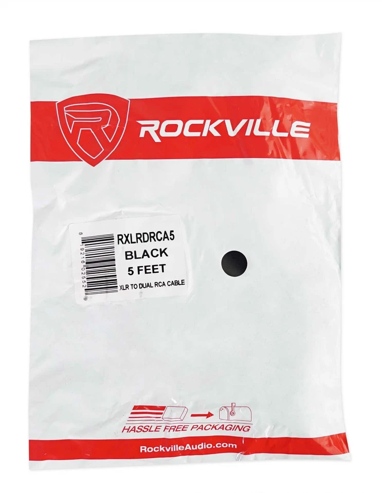 Rockville RXLRDRCA5 5' Ft. XLR to Dual RCA Pro Audio Cable 100% Copper - Image 3 of 3
