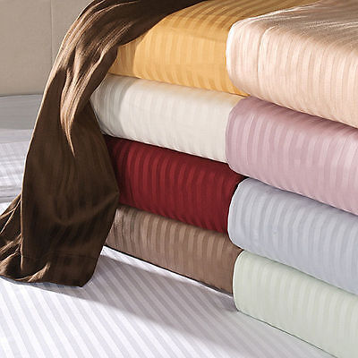 1000 TC Egyptian Cotton Bedding Item Extra Deep Pocket Striped Color Full XL 