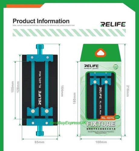 ReLife RL-601L Mini Universal PCB / Chip Holder Fixture 2UUL / MiJing / MaAnt UK - Picture 7 of 12