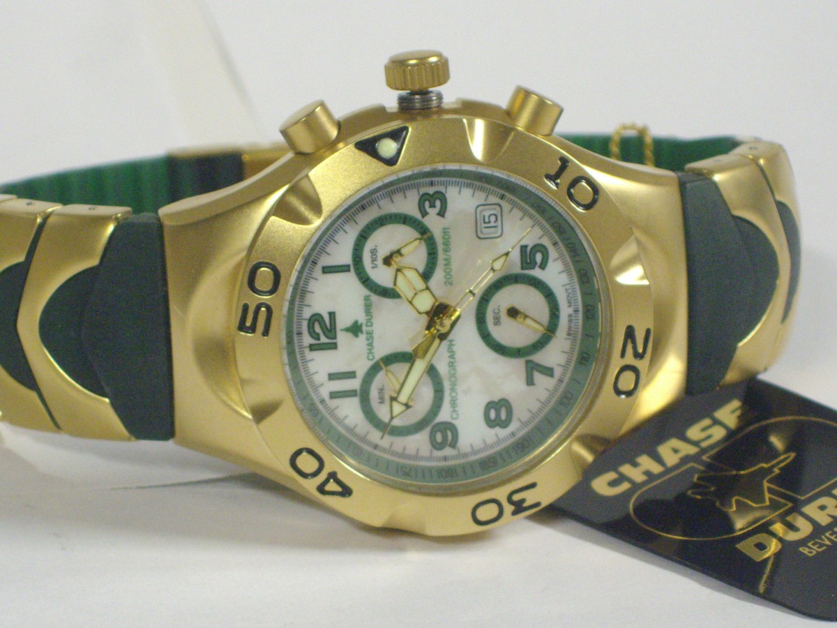 Ladies Chase Durer ladyhawke timepiece Chase-Durer Ladyhawke Vintage Rose Gold Chrono Green Band  main image 2