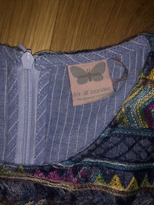 paper crane denim dress PAPER CRANE Blue Chambray Denim SS Dress L Snap Front