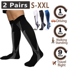 Compression Socks for Men Women 20-30 mmHg Knee High Sports Travel Athletic US