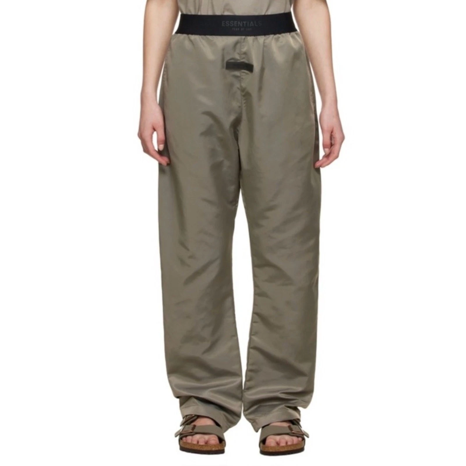 ESSENTIALS Olive Green Jogger Pants with Black Waistband
Opens in a new window or tab
