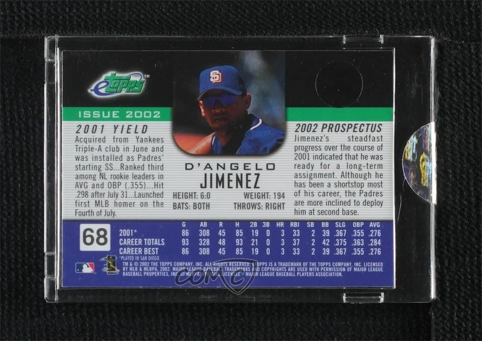 2002 eTopps /1725 D'Angelo Jimenez #68 - Image 2 of 2