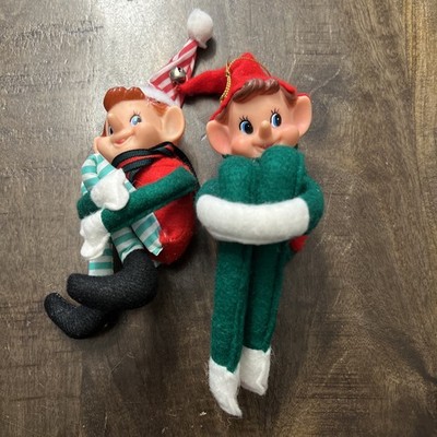 Vintage Pixie Elf Christmas Knee Hugger Ornament Decoration