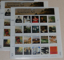 Two x 20 of FOUR CENTURIES OF AMERICAN ART 32 US Postage Stamps USA 3236 a-t