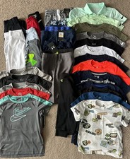 Huge Lot Of Boys Spring Summer Clothes Size 7 Adidas Nike UA 33 Pieces Total